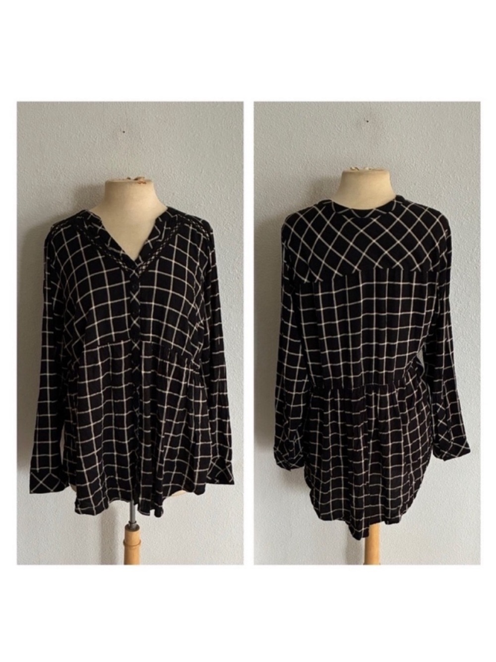 Torrid plaid babydoll buttondown